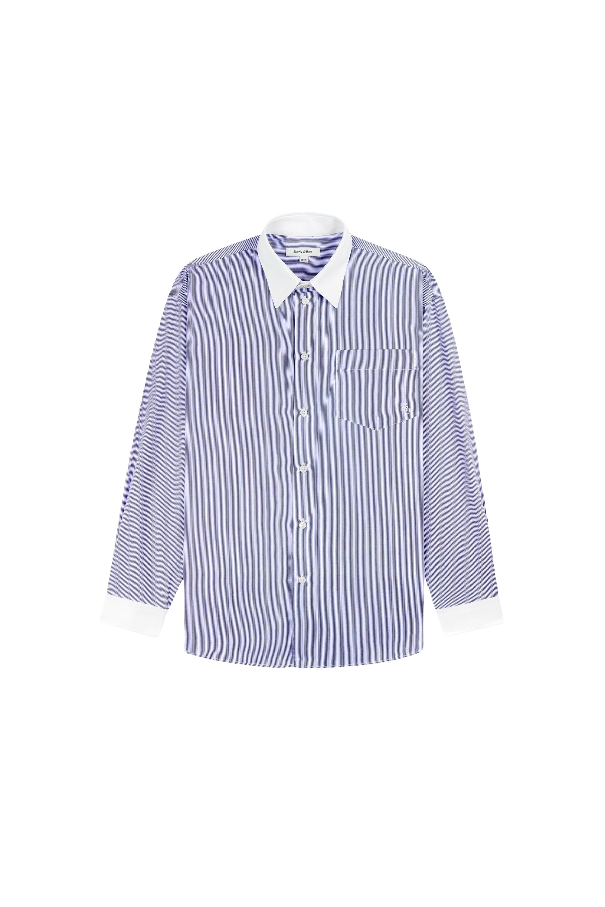 Chemise SRC oversize à rayures - Blue Striped