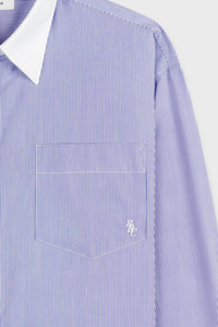 Chemise SRC oversize à rayures - Blue Striped