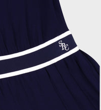 Robe courte plissée sans manches - Navy