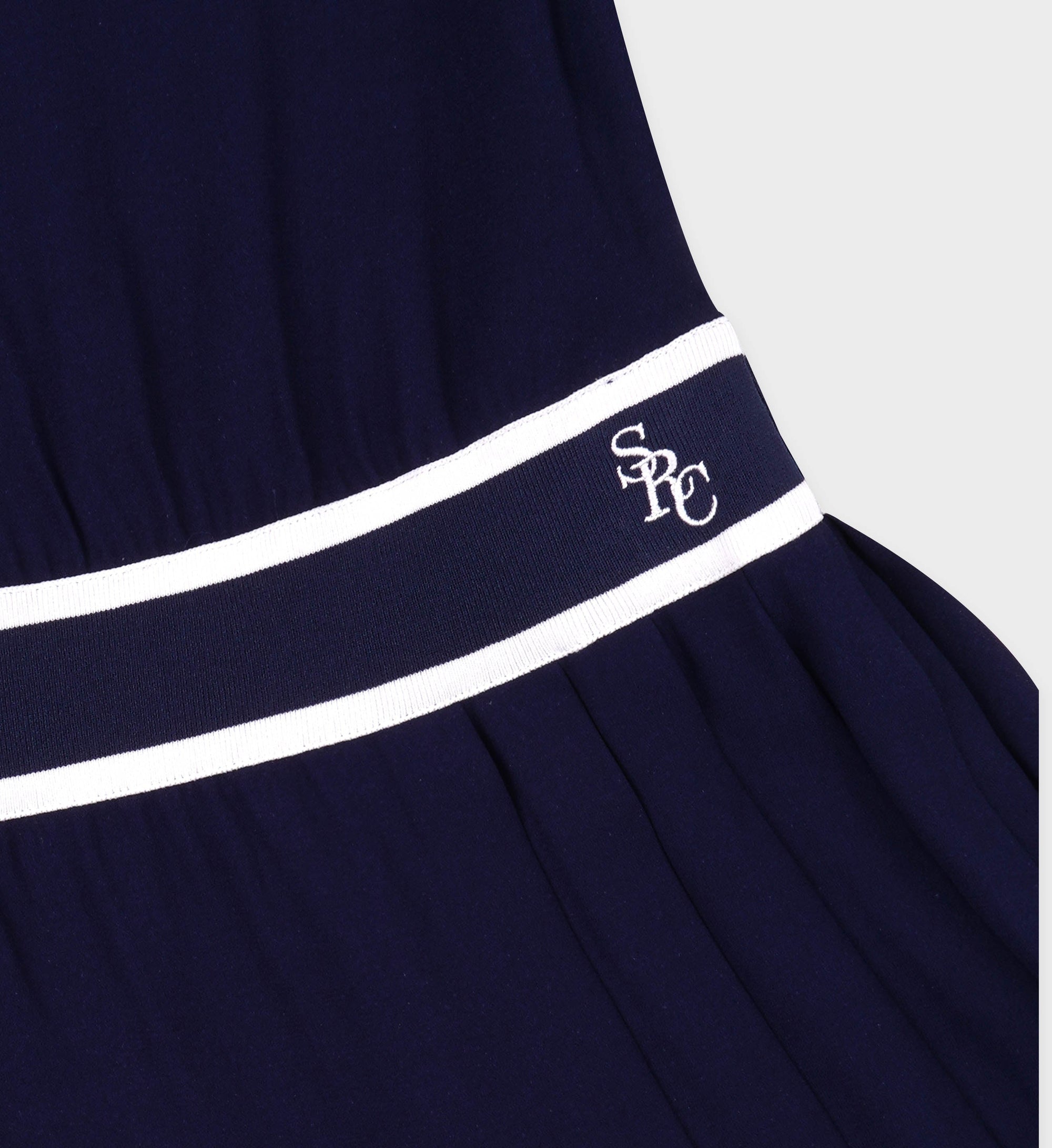 Robe courte plissée sans manches - Navy