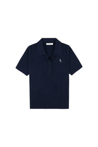Polo SRC avec logo en maille - Dark Navy