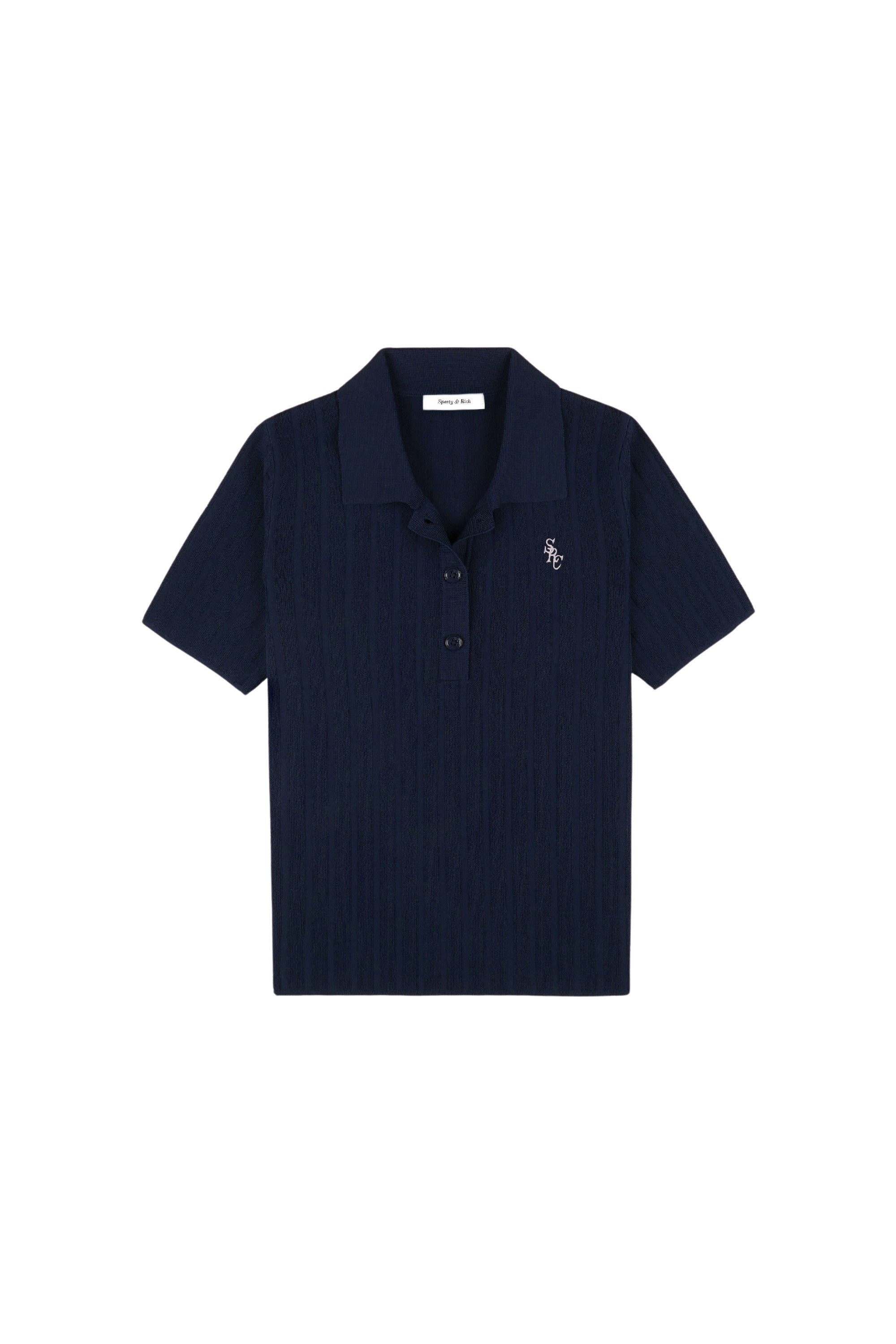 Polo SRC avec logo en maille - Dark Navy