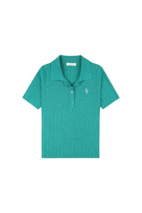 SRC polo shirt with mesh logo - Spring Green