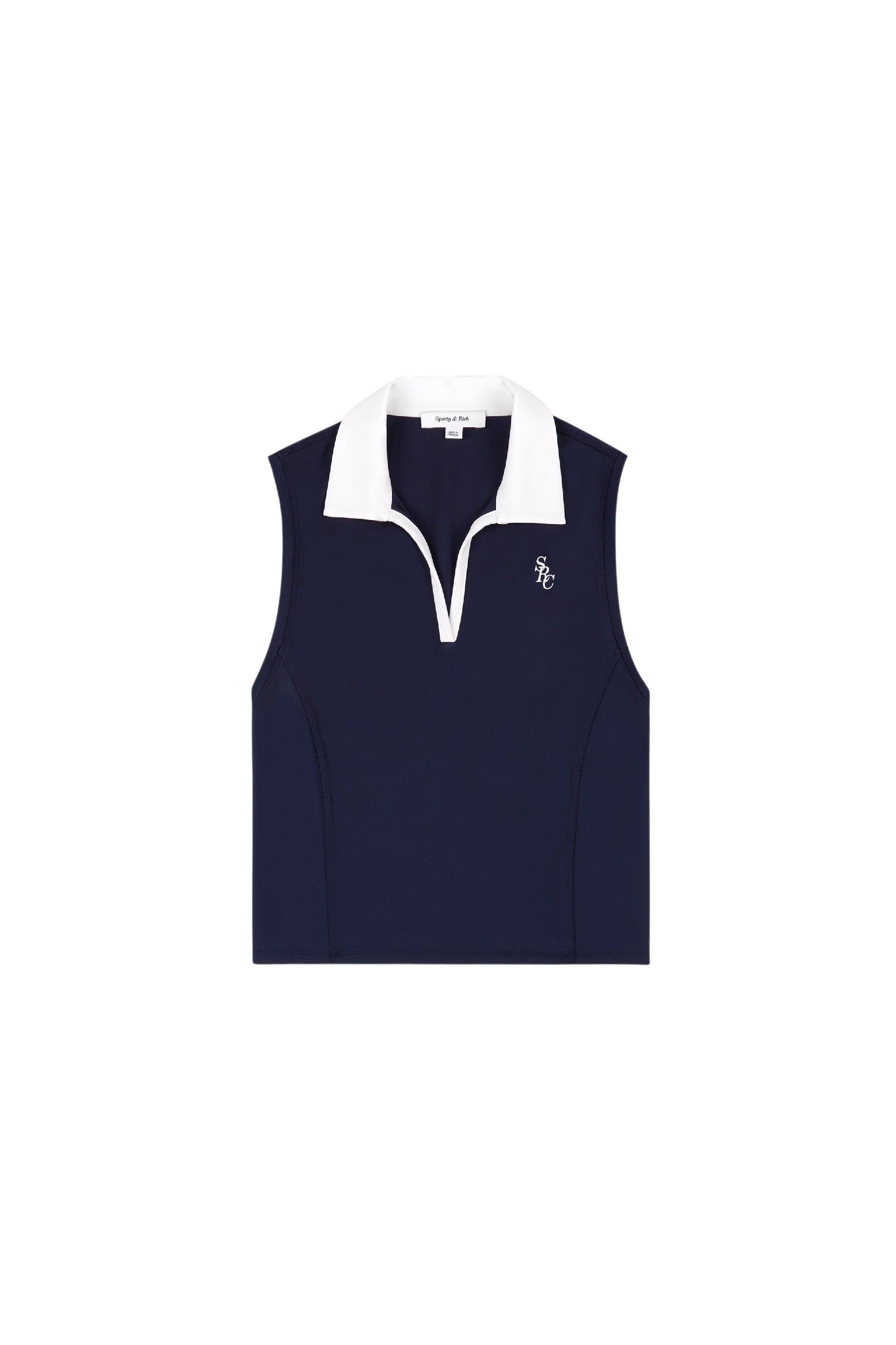 Polo SRC sans manches avec logo - Dark Navy & White