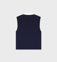 Polo SRC sans manches avec logo - Dark Navy & White