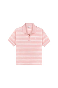Polo SRC avec logo à rayures - Pink Striped