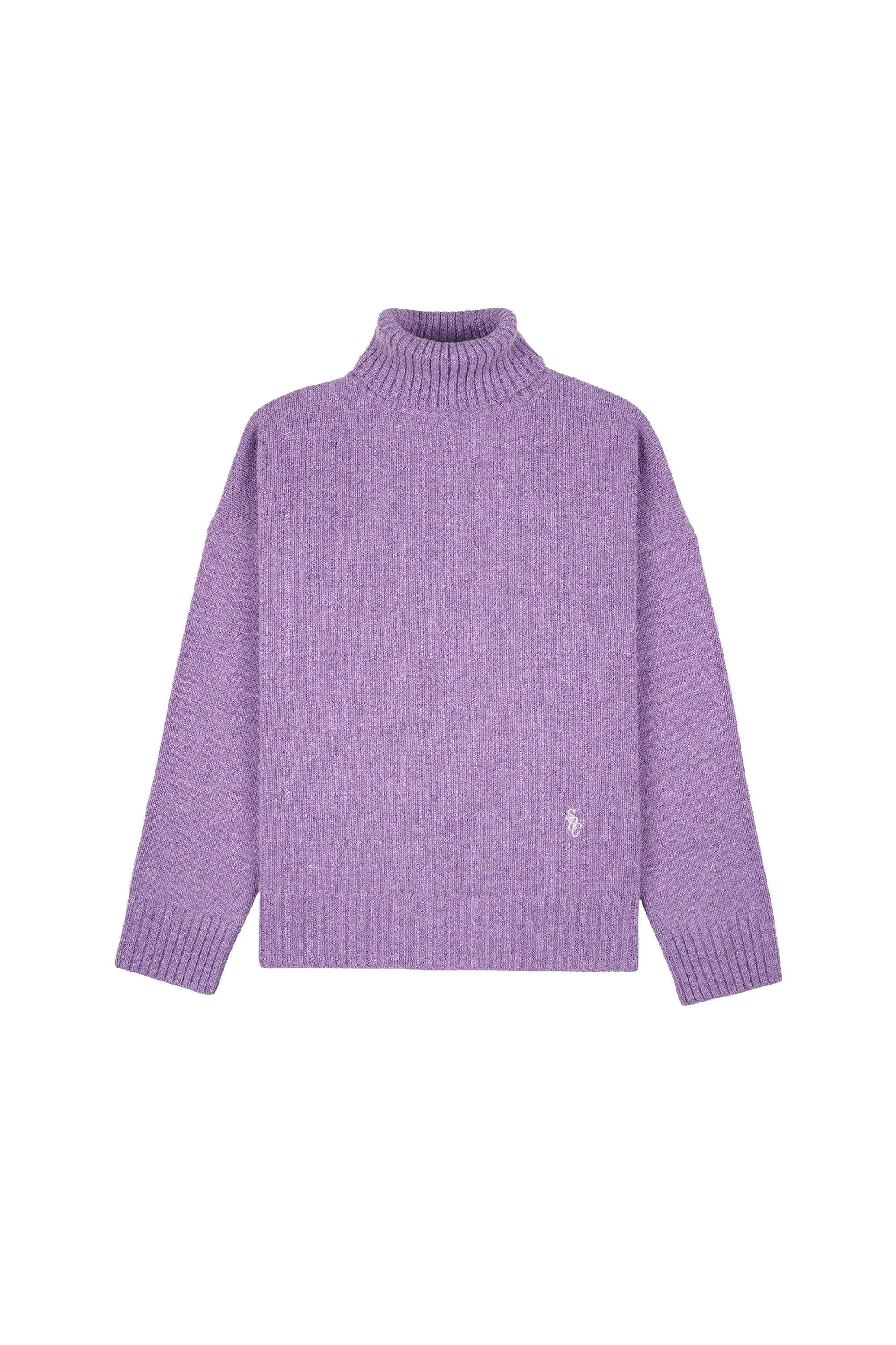 Pull à col roulé en laine - Eggplant