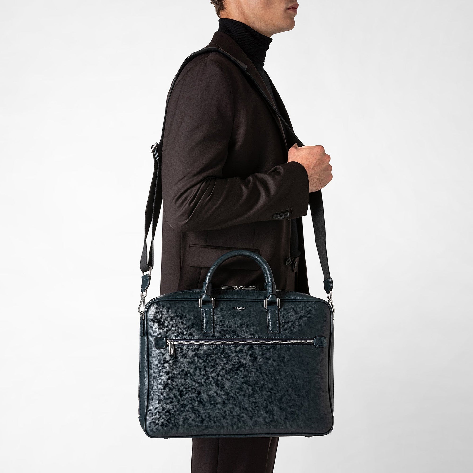 Porte-documents en cuir - Navy Blue