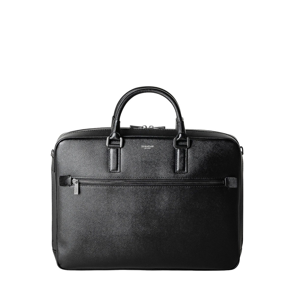 Leather briefcase - Black Eclipse