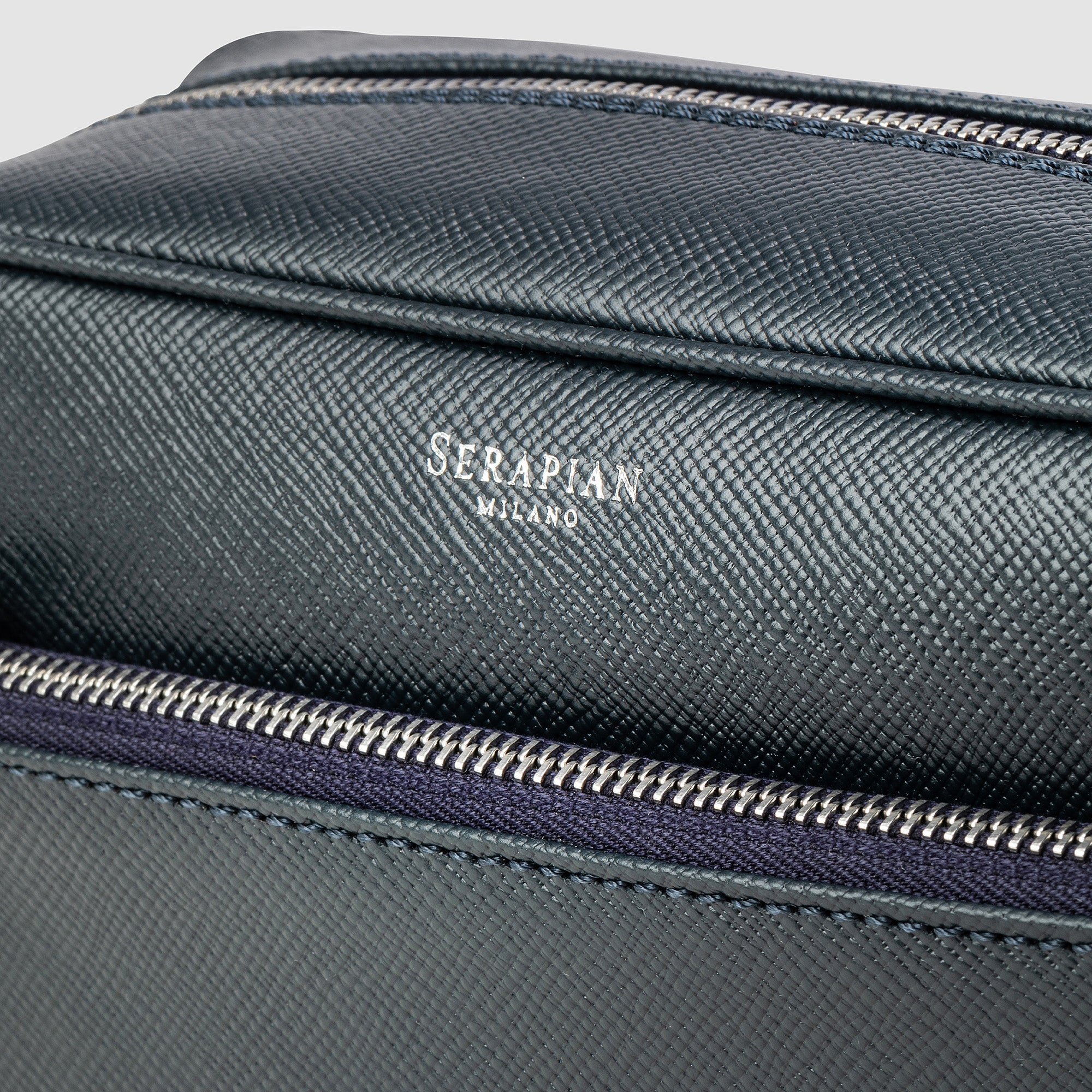 Trousse de toilette en cuir - Navy Blue