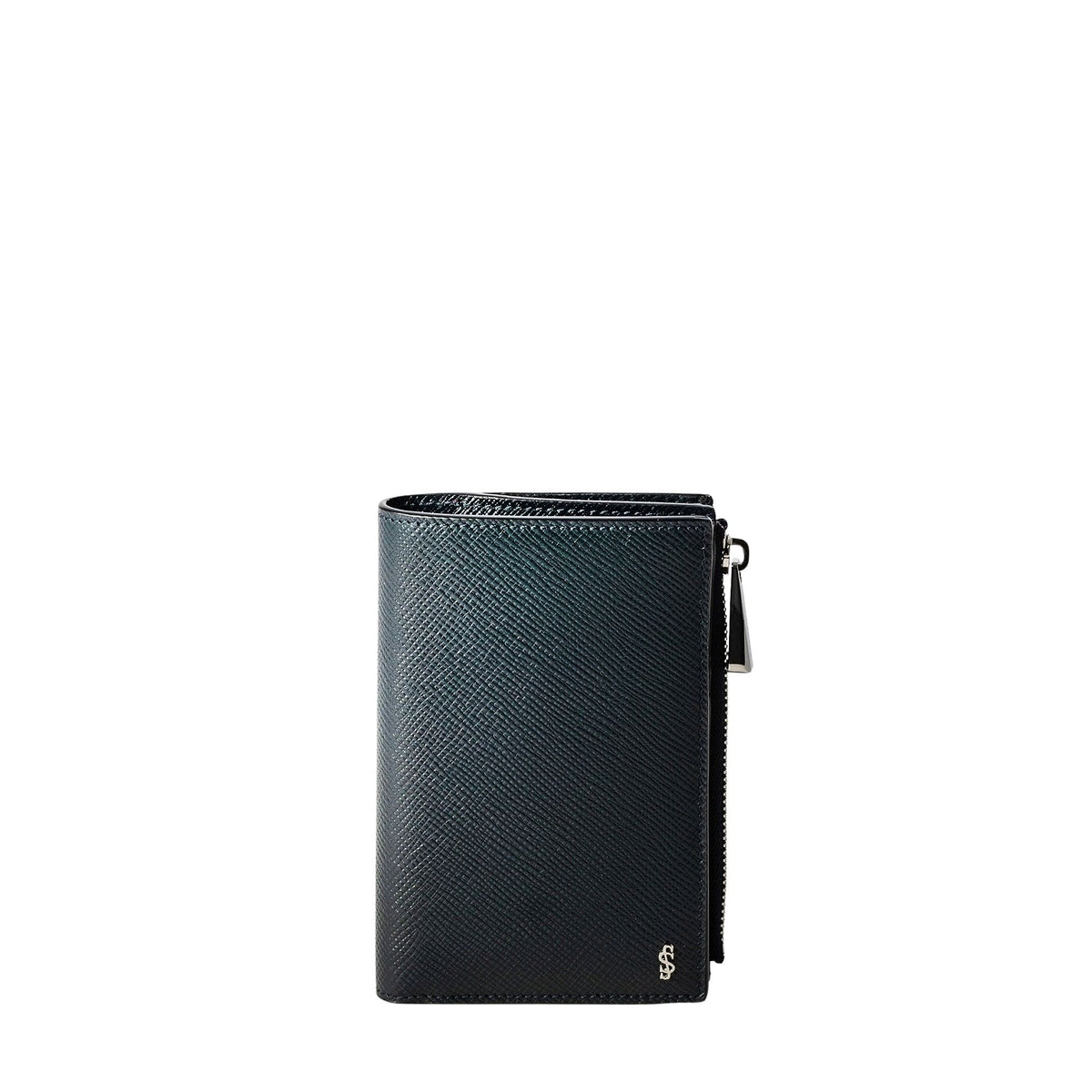 Portefeuille à deux volets en cuir - Navy Blue