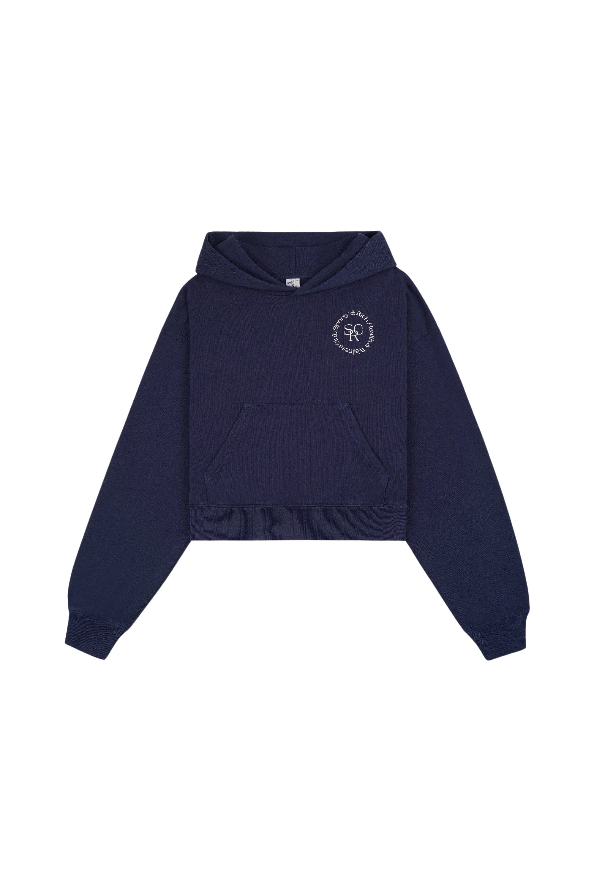 Sweat à capuche court SRHWC à poche - Navy