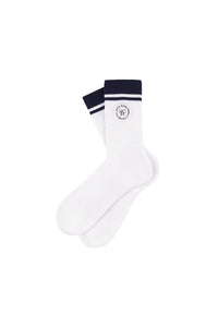 Chaussettes SRHWC brodées - White & Dark Navy