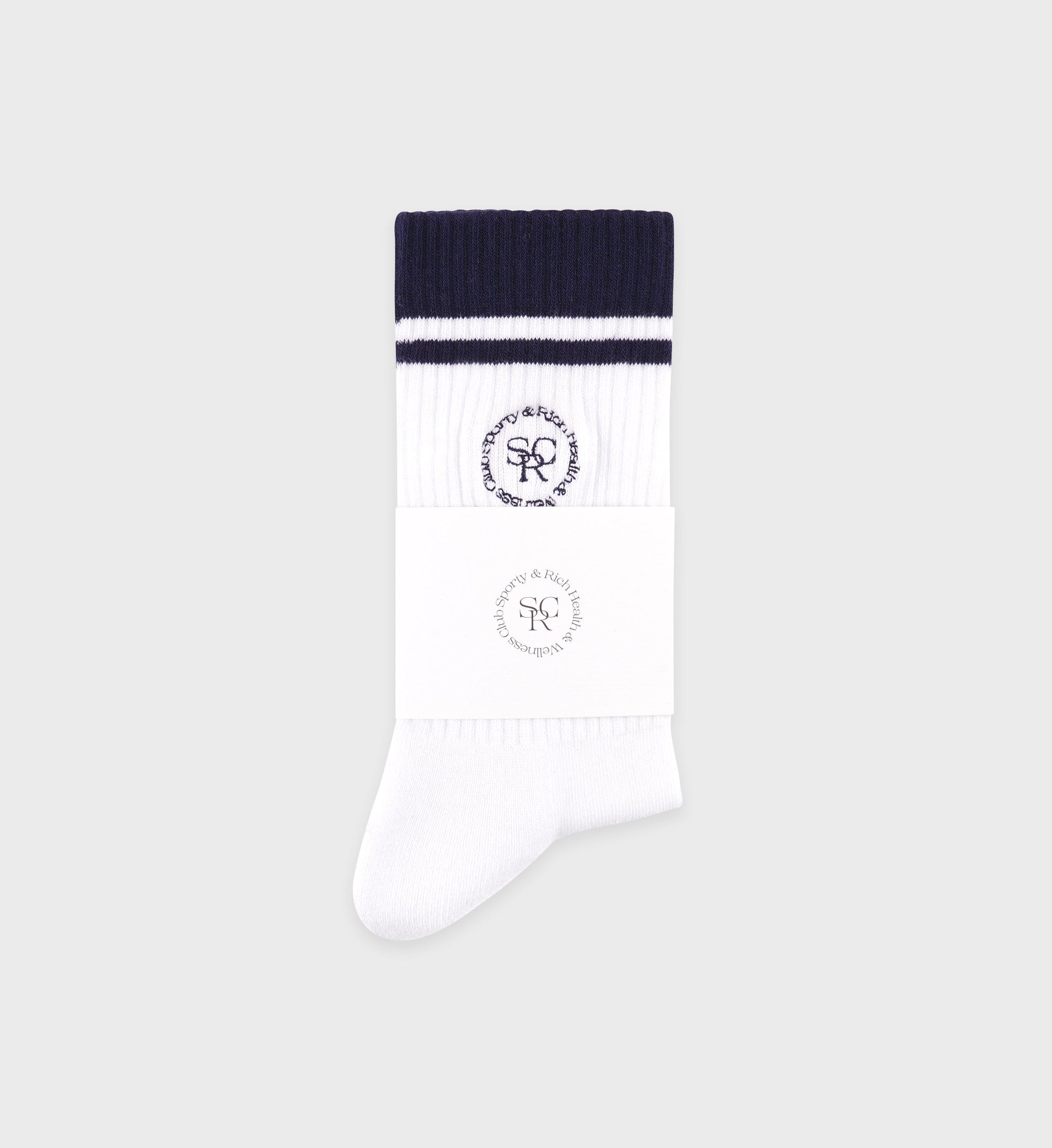 Chaussettes SRHWC brodées - White & Dark Navy