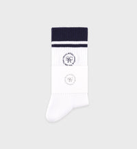 Chaussettes SRHWC brodées - White & Dark Navy