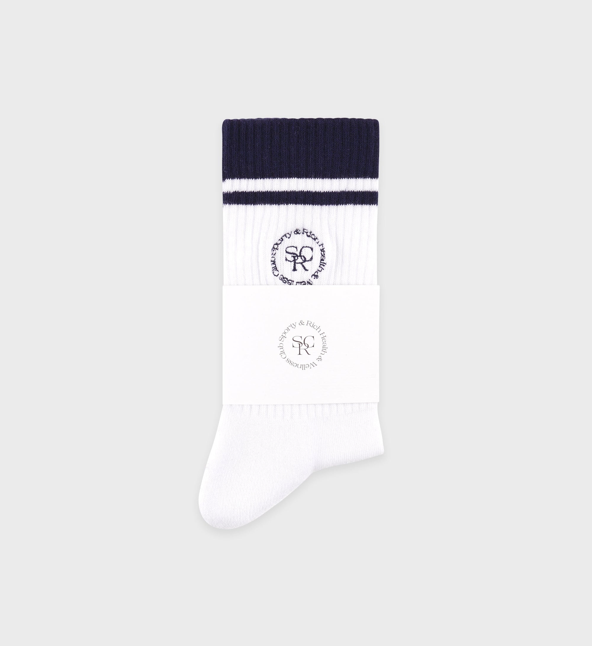 Chaussettes SRHWC brodées - White & Dark Navy