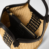 Mini sac Secret en raphia - Natural & Black