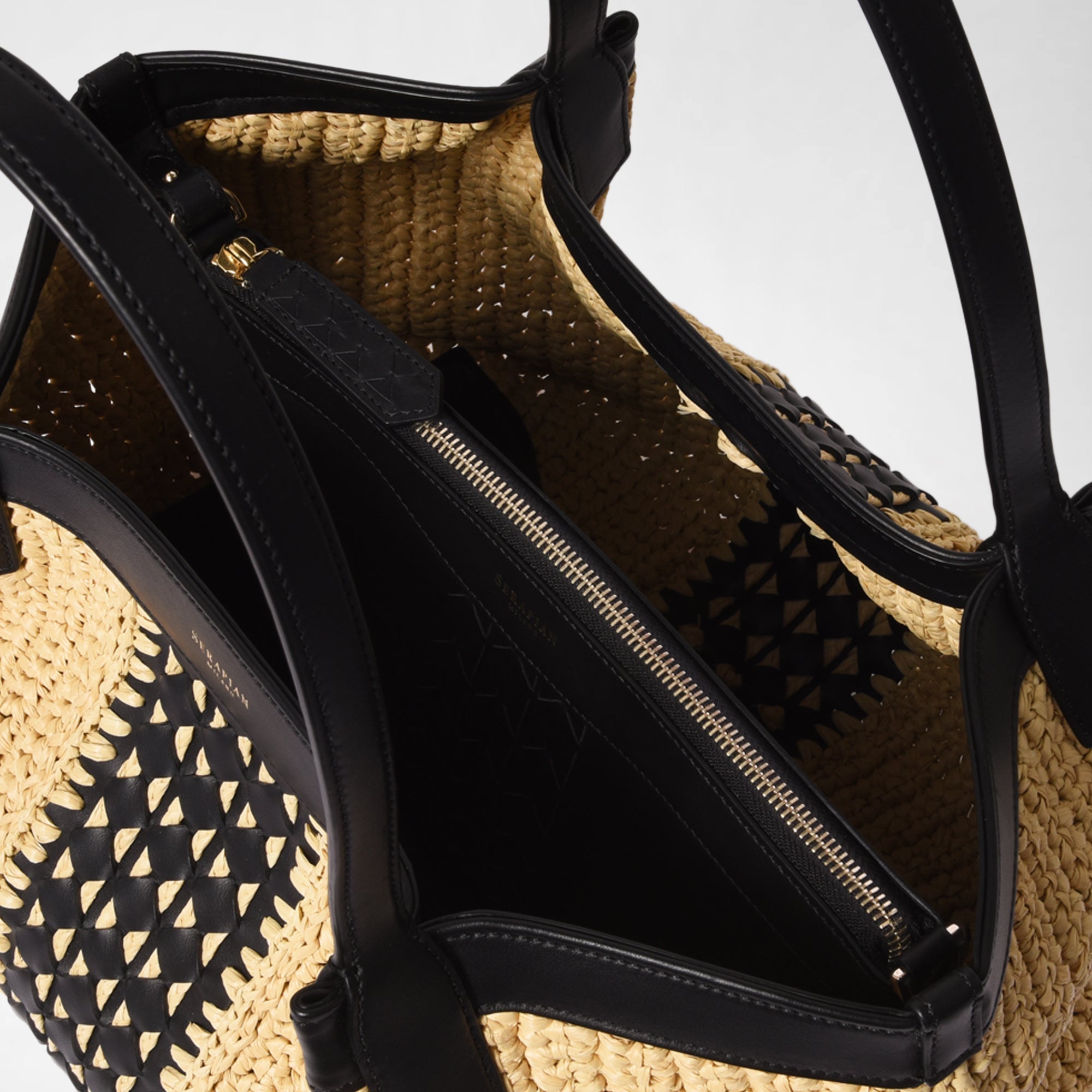 Sac Secret en raphia - Natural & Black