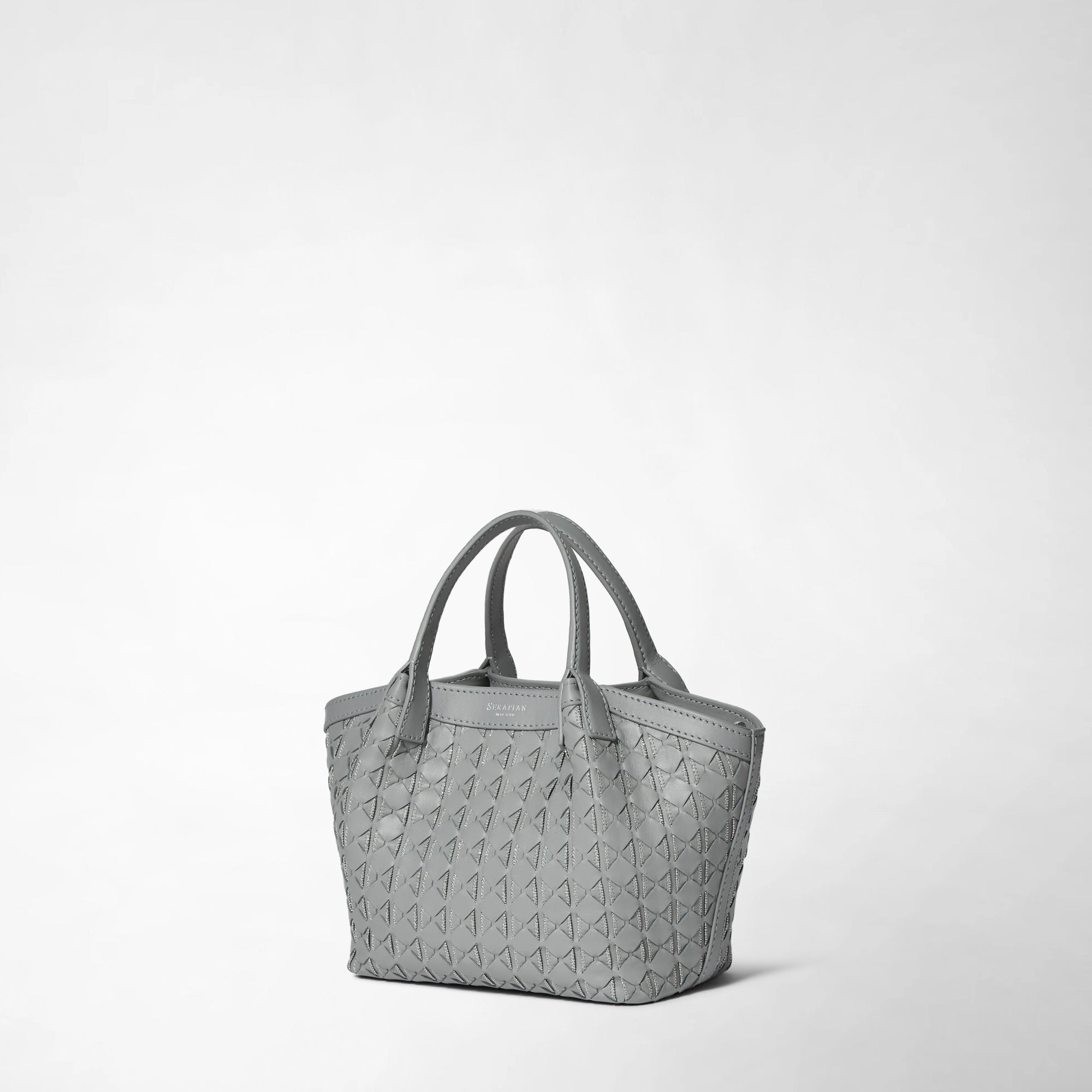 Secret mini bag in Mosaico leather - Cement