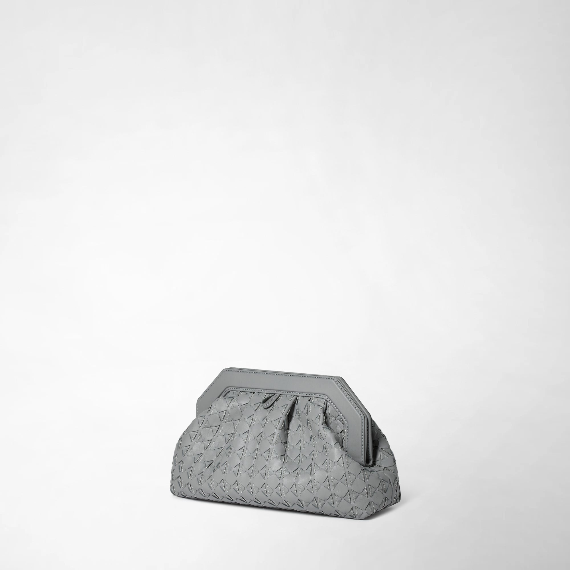 Secret Mosaico leather clutch bag - Cement