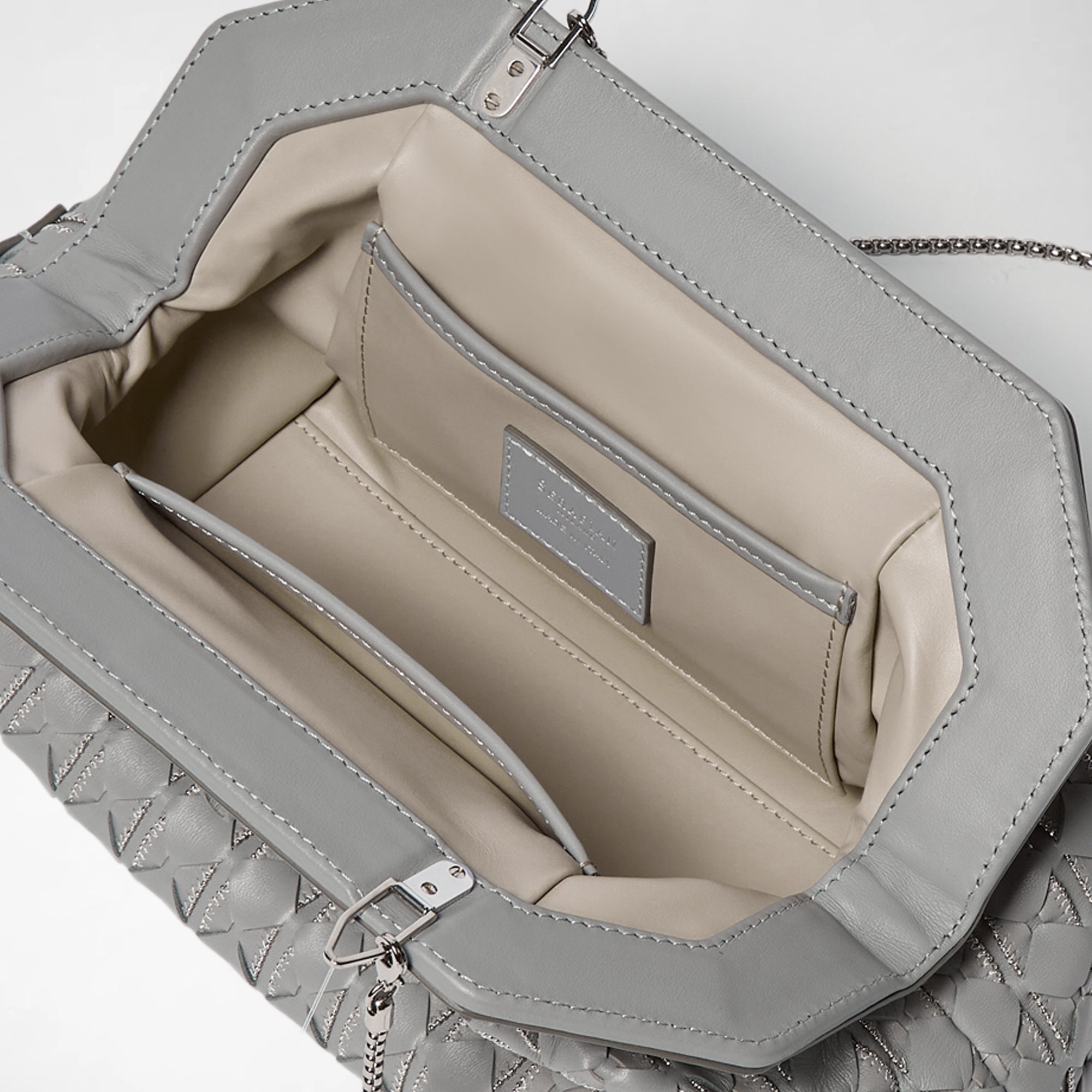 Secret Mosaico leather clutch bag - Cement