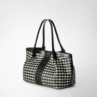 Petit sac Secret en cuir Mosaico - Black & Off White