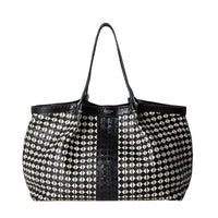 Secret bag in Mosaico leather - Black & Off White