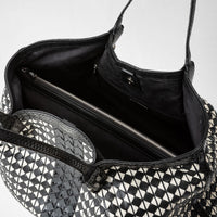 Secret bag in Mosaico leather - Black & Off White