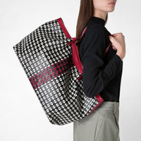 Secret bag in Mosaico leather - Black & Off White