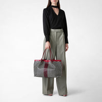 Secret bag in Mosaico leather - Black & Off White