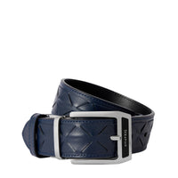 Leather belt - Navy Blue