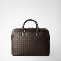 Mosaico leather computer bag - Coffee