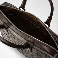 Mosaico leather computer bag - Coffee