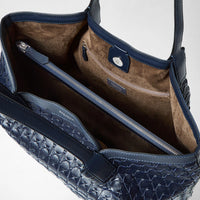 Secret bag in Mosaico leather - Navy Blue