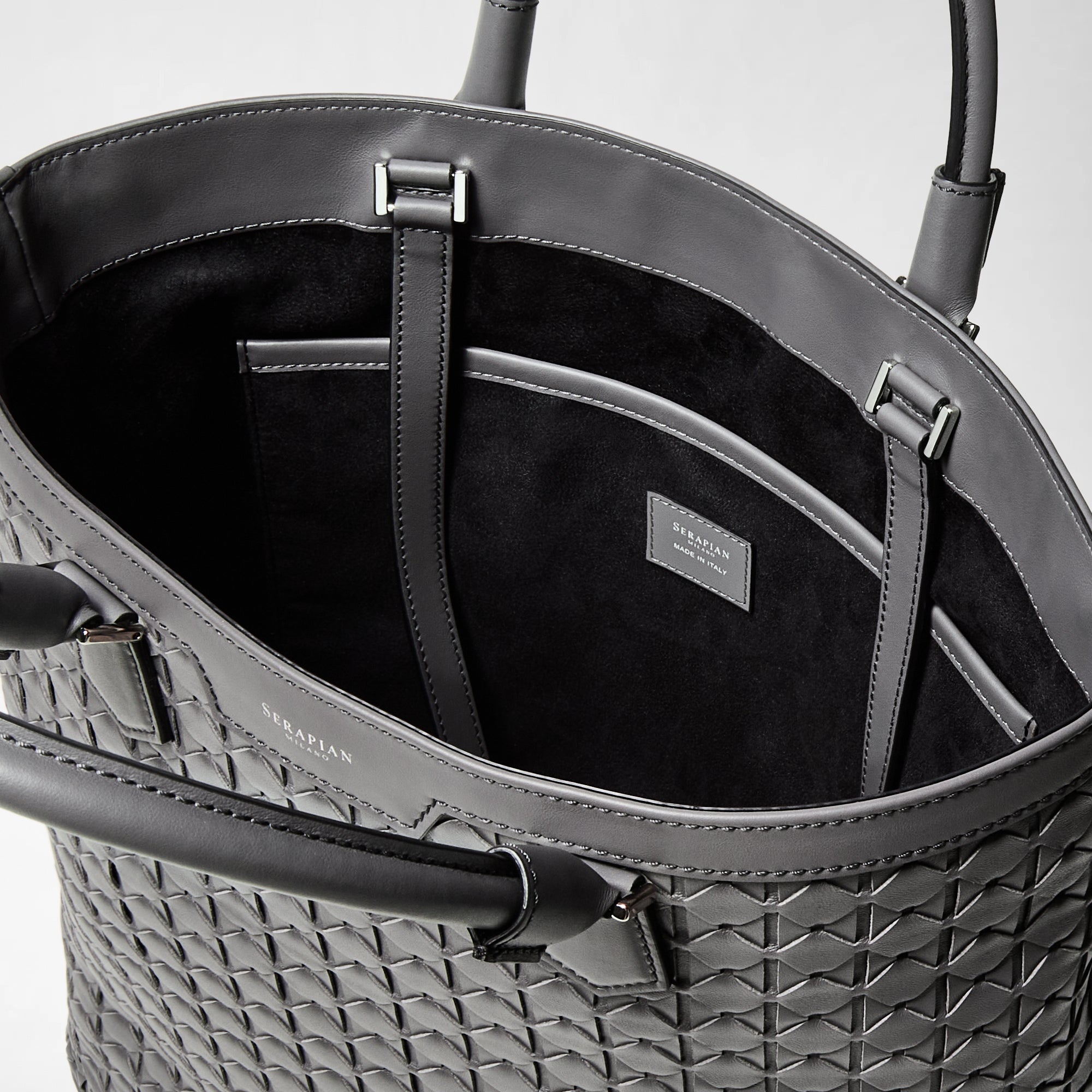 Day bag in Mosaico leather - Shadow