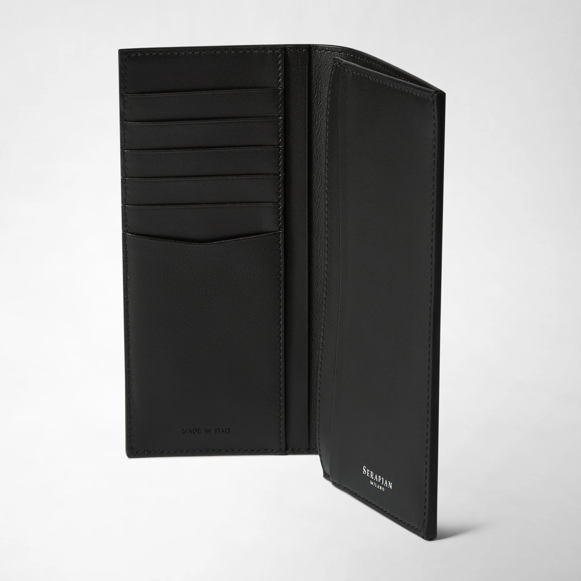 Mosaico leather zipped wallet - Black & Asphalt