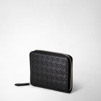 Mini portefeuille zippé en cuir Mosaico - Black