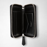 Mini portefeuille zippé en cuir Mosaico - Black