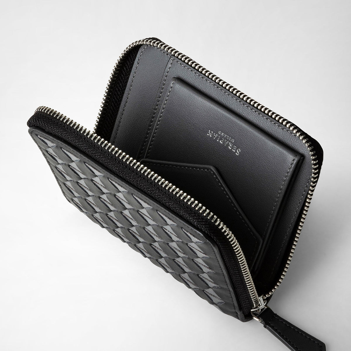 Mini zip wallet Mosaico Black/Asphalt - Black & Asphalt