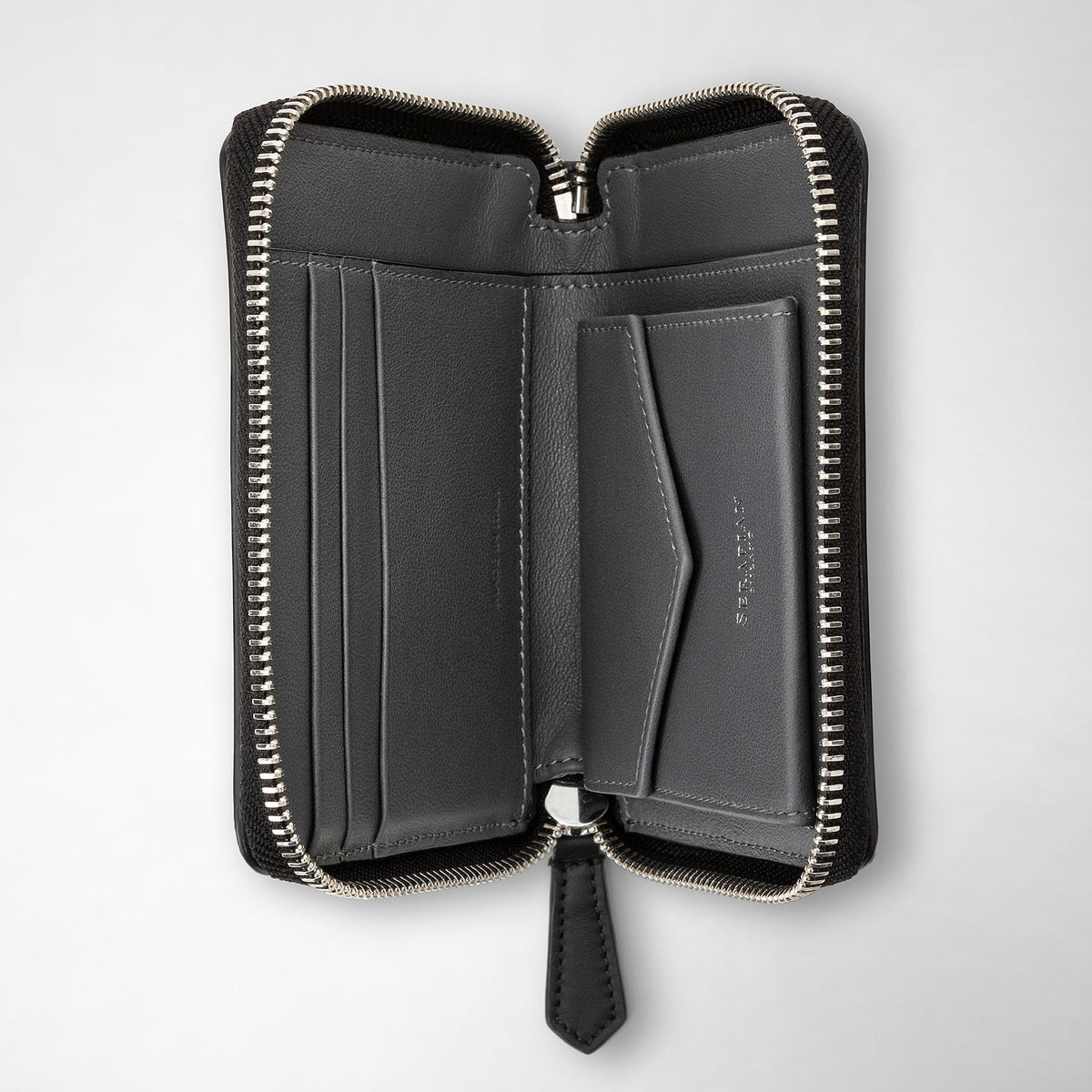 Mini zip wallet Mosaico Black/Asphalt - Black & Asphalt