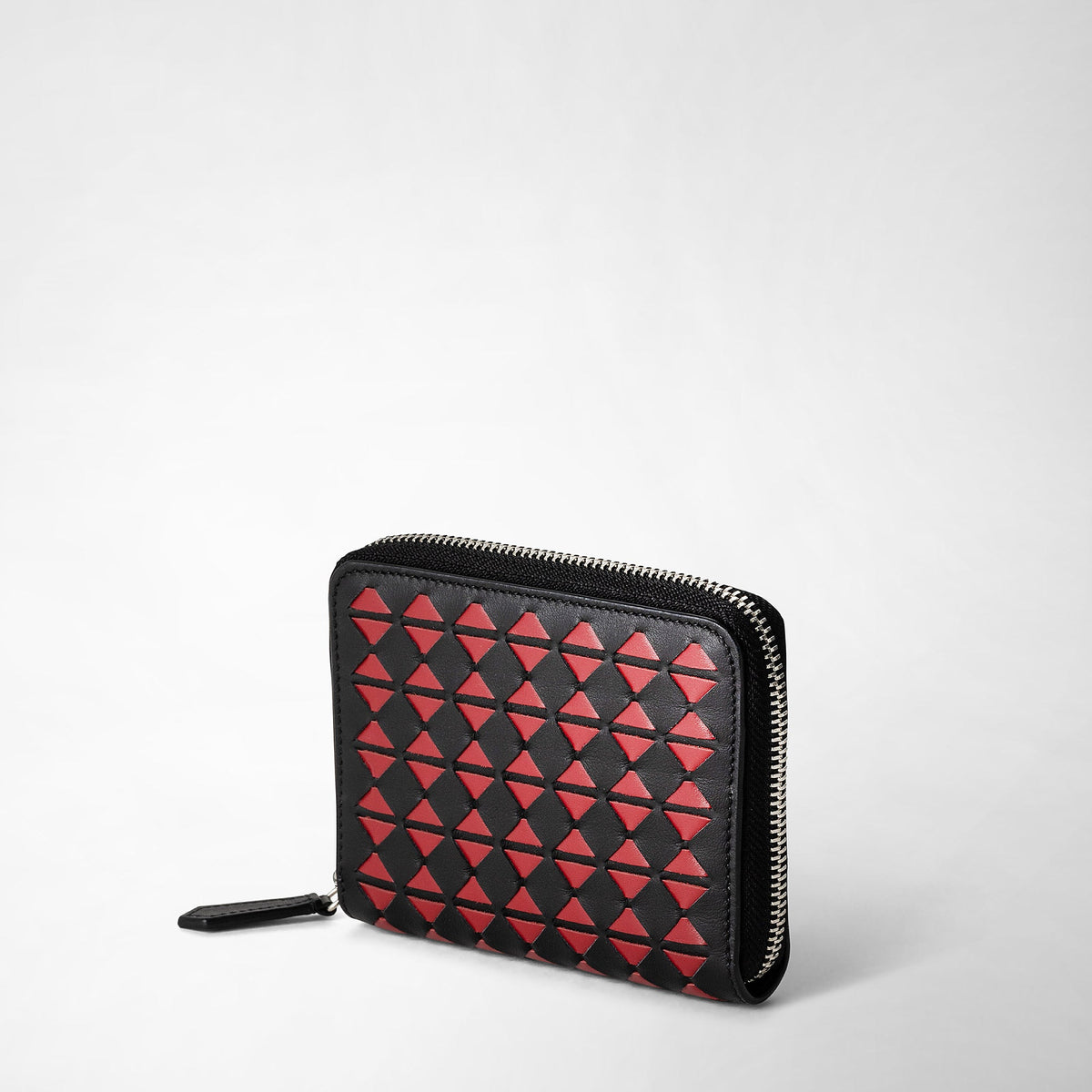 Mini zip wallet Mosaico Black/Amaranth - Black & Amaranth