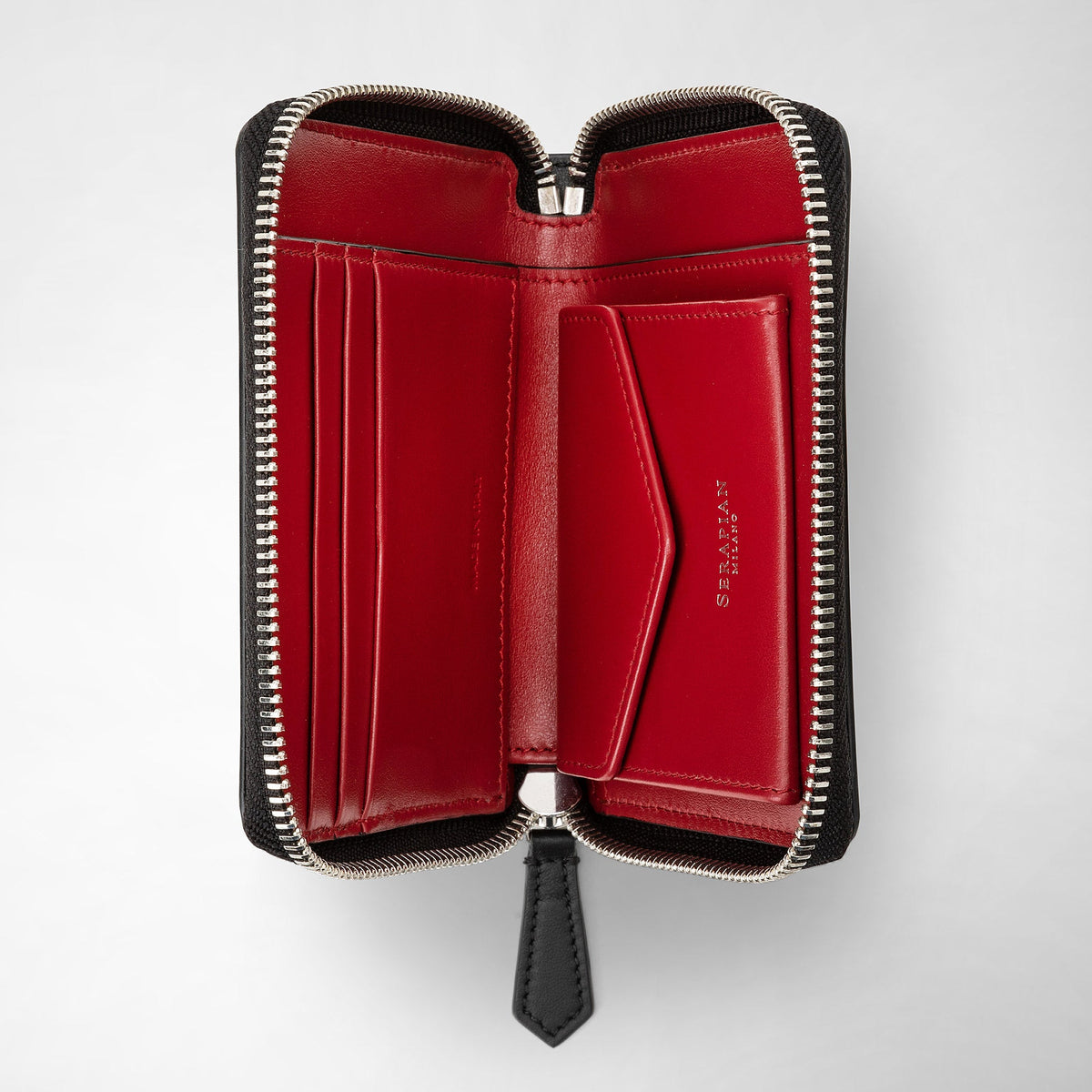 Mini zip wallet Mosaico Black/Amaranth - Black & Amaranth
