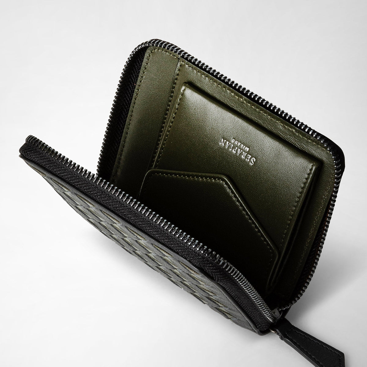 Mini zip wallet Mosaico Eclipse/Moss - Black & Green