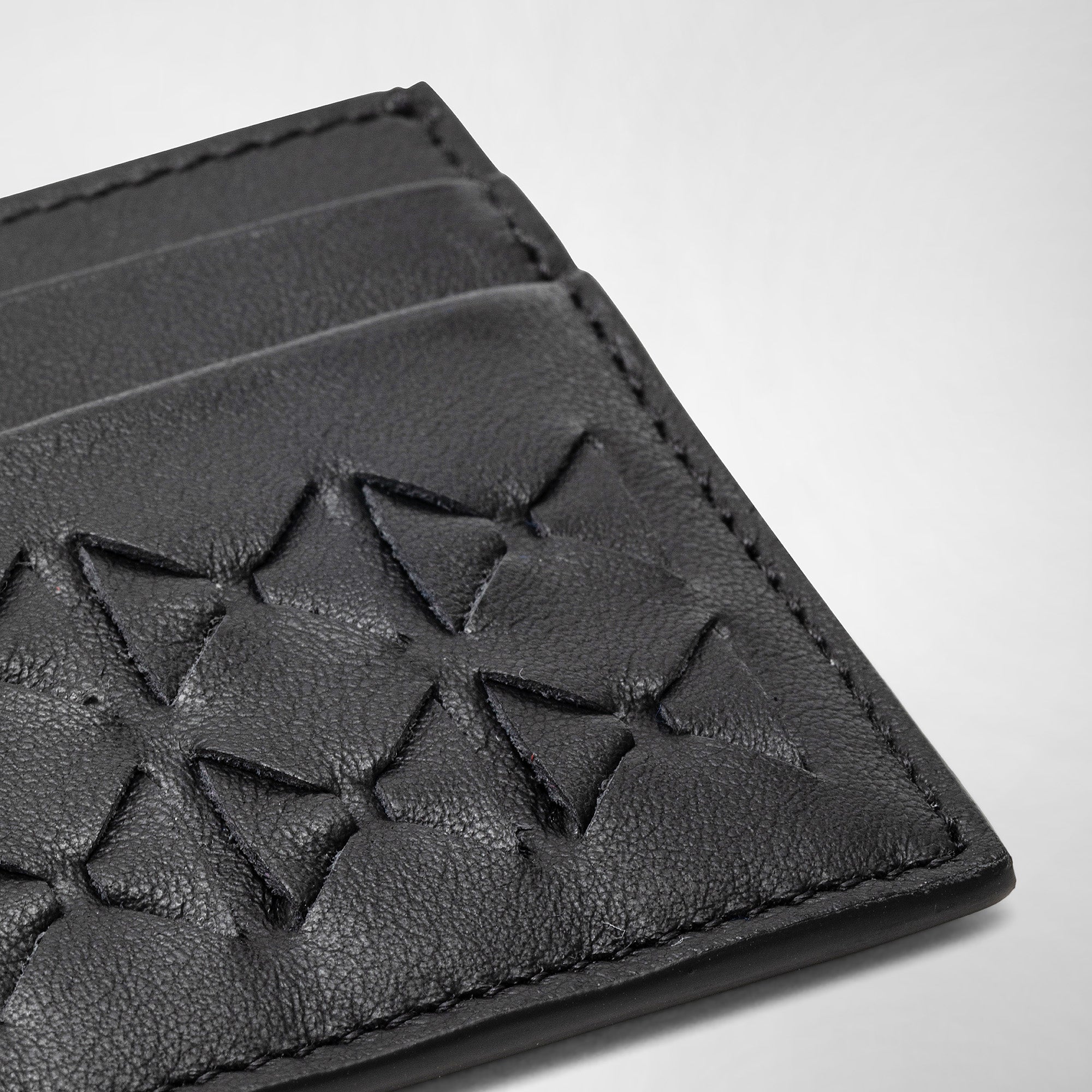 Porte-cartes 4 fentes en cuir Mosaico - Black