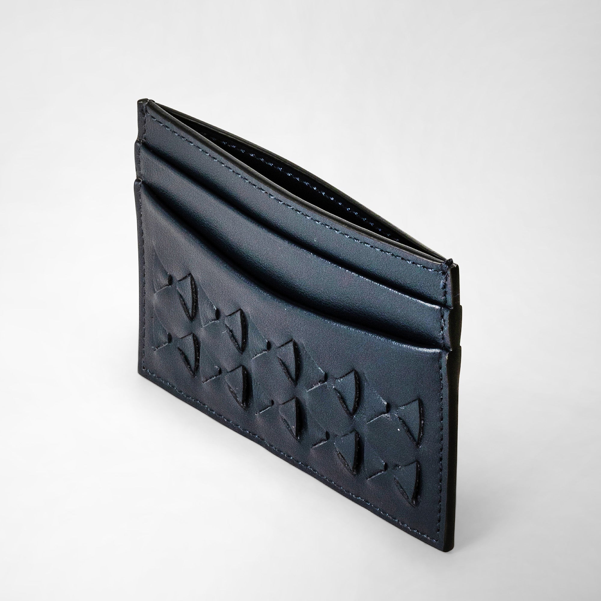 Porte-cartes 4 fentes en cuir Mosaico - Navy Blue