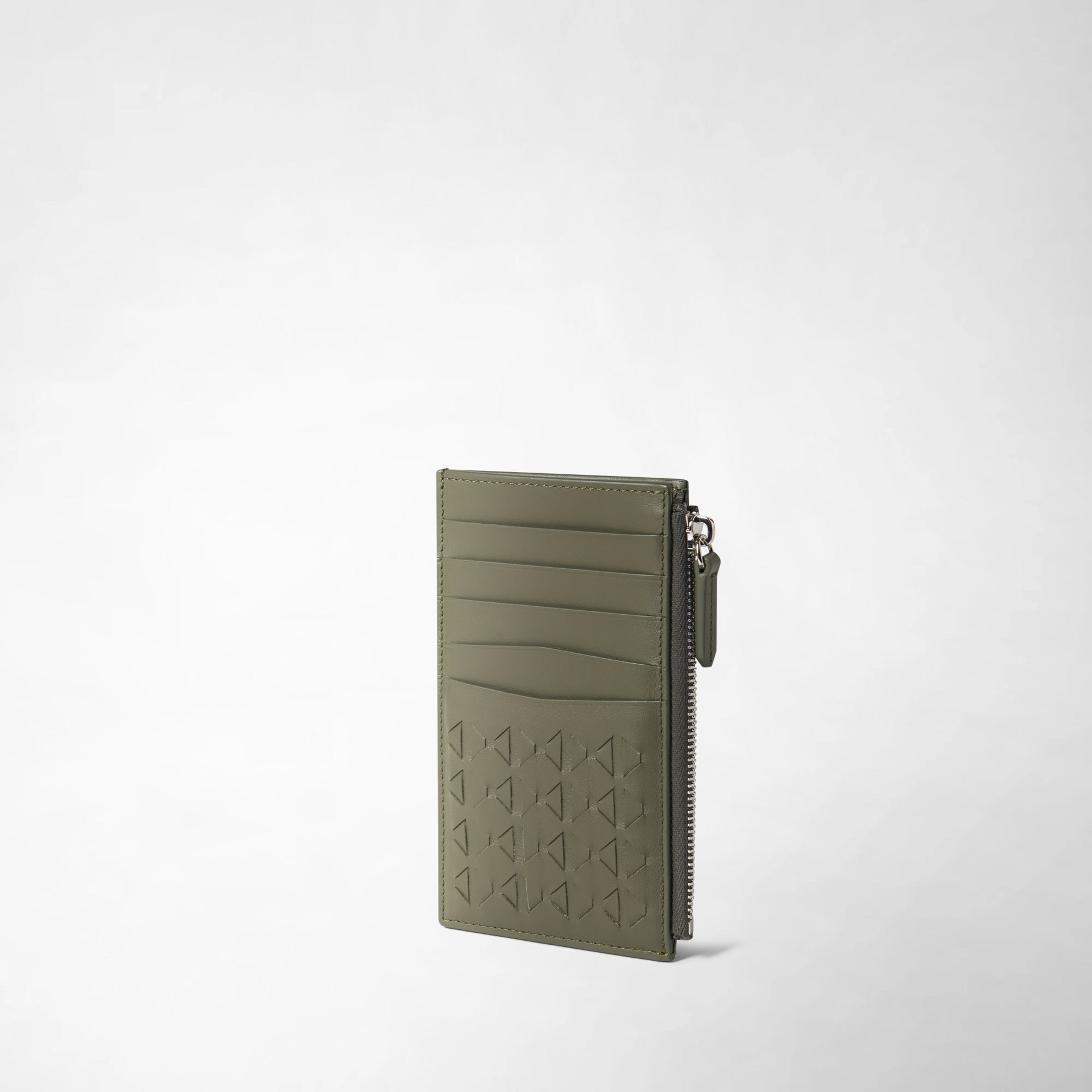 Porte-cartes zippé en cuir Mosaico - Leaf
