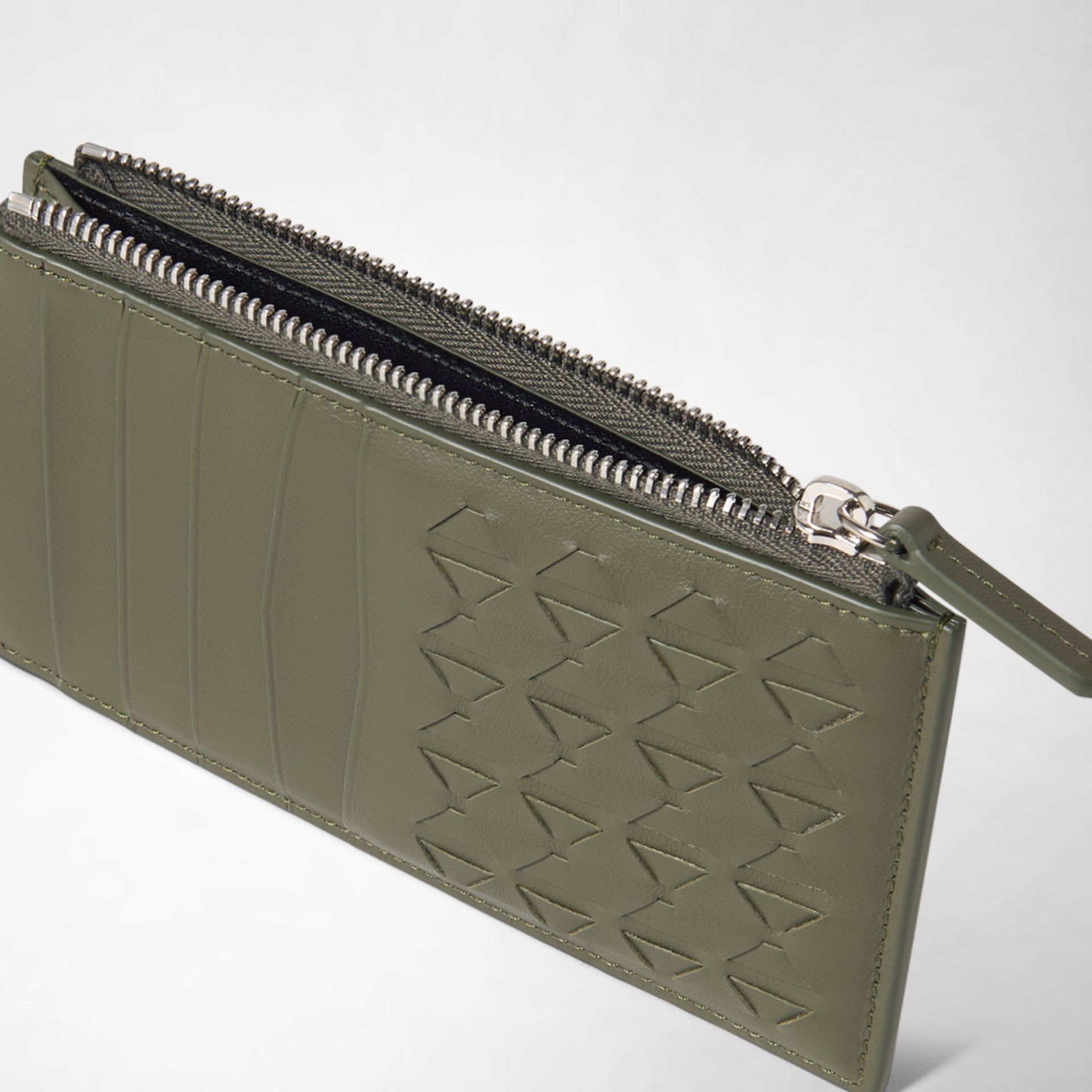 Porte-cartes zippé en cuir Mosaico - Leaf