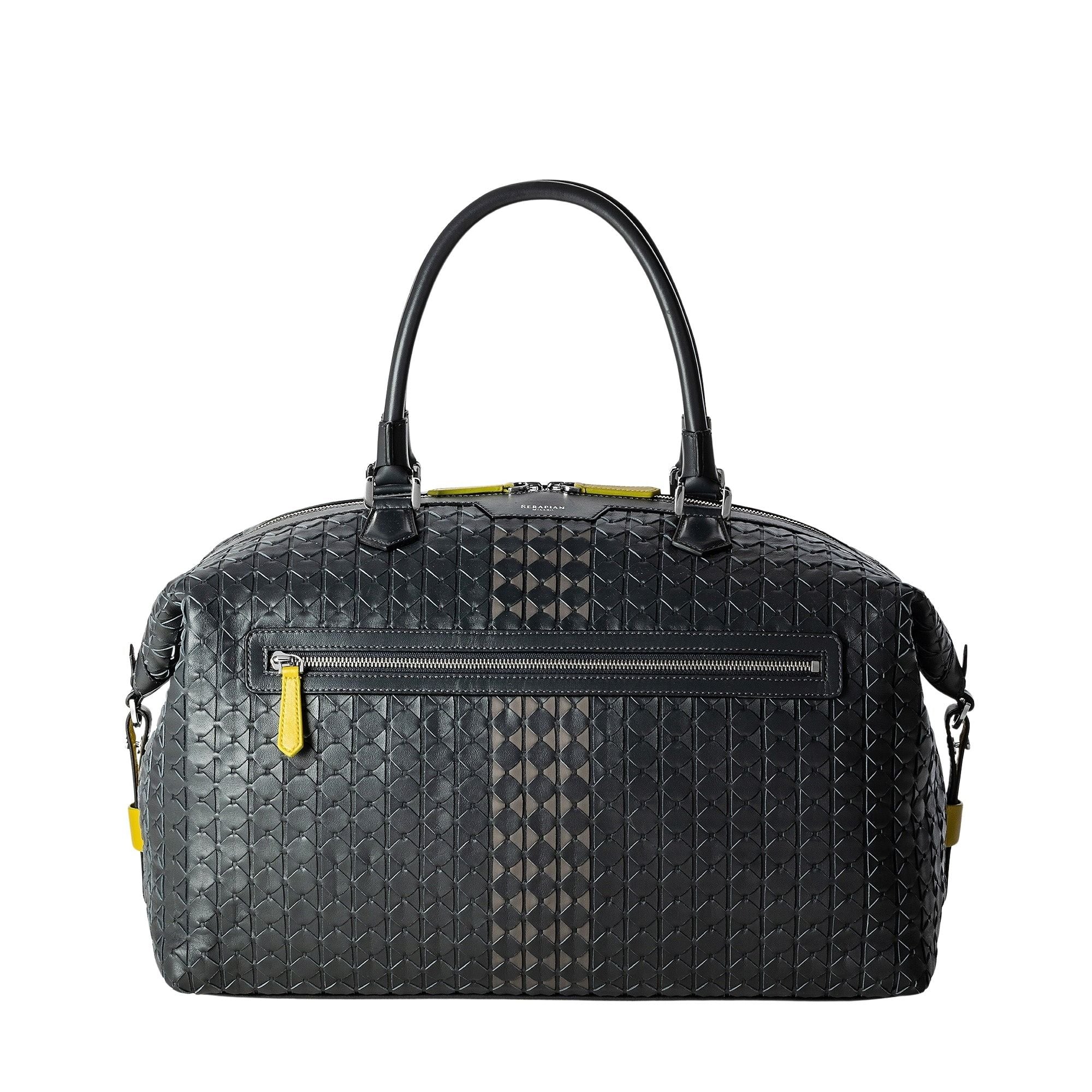 Mosaico leather travel bag - Anthracite