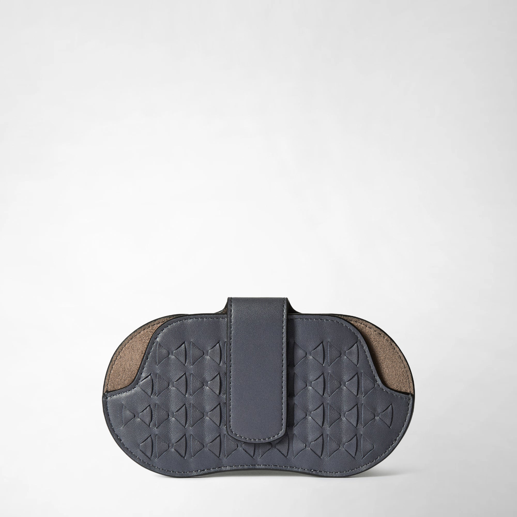 Mosaico woven leather glasses case - Avio Blue