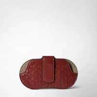 Mosaico braided leather glasses case - Amaranth